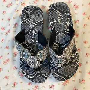 Bedazzled platform sandals